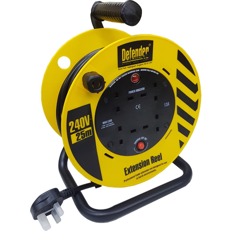 Defender Cable Reel 4 Outlet 25m and 50m - Fasten Enterprises ...